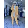 Misswhence Keten Kruvaze Ceket Pantolon Takım 37207