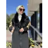 Misswhence Seyyar Kürklü Çelik Örme Fermuarlı Uzun Triko Kap MİSS266