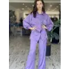 QooQ Saten Bol Paça Lila Pantolon 23SS316