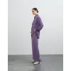 QooQ Saten Bol Paça Lila Pantolon 23SS316