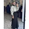 QooQ Store Sar Poplin Cepli Kloş Etek 25SS537