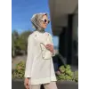 Qupra Önü Düğme Ve Kumaş Detaylı Örme Triko Tunik QAV54004