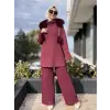 Qupra Seyyar Kürk Aksesuarlı Tunik Pantolon Takım WAC92054