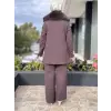 Qupra Seyyar Kürk Aksesuarlı Tunik Pantolon Takım WAC92054