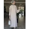 SENNA Andrea Fermuarlı Bej Abaya 4011S23