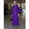 SENNA Andrea Fermuarlı Mor Abaya 4011S23