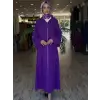 SENNA Andrea Fermuarlı Mor Abaya 4011S23