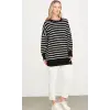 Tığ Triko Çizgili Yün Triko Tunik TNK21495