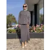 Tığ Triko Nervür Detaylı Etekli Takım TKM5029