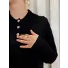 Tığ Triko Polo Yaka Rayon Elbise ELB21955
