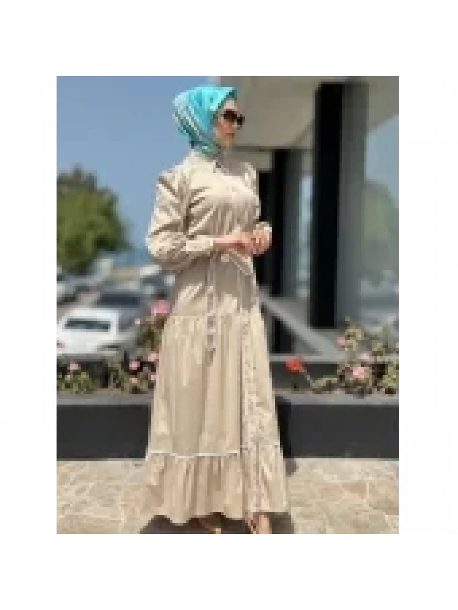 Qupra Düğmeli Kuşaklı Astarlı Poplin Elbise QAY65007