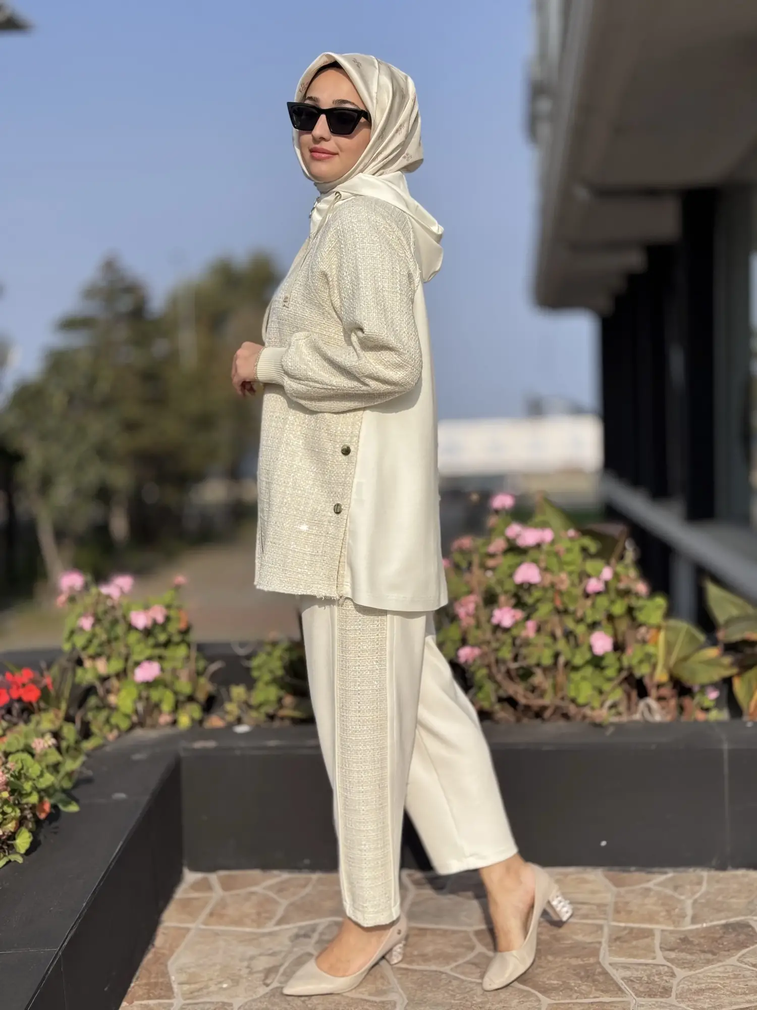 Ghisa Tüvit Kumaş Detaylı Fermuarlı Ceket Pantolon Takım G3300