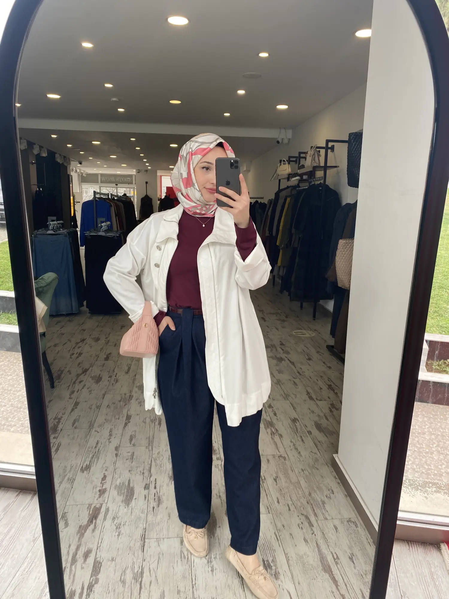 Kahma Pile Detaylı Kemerli Denim Pantolon