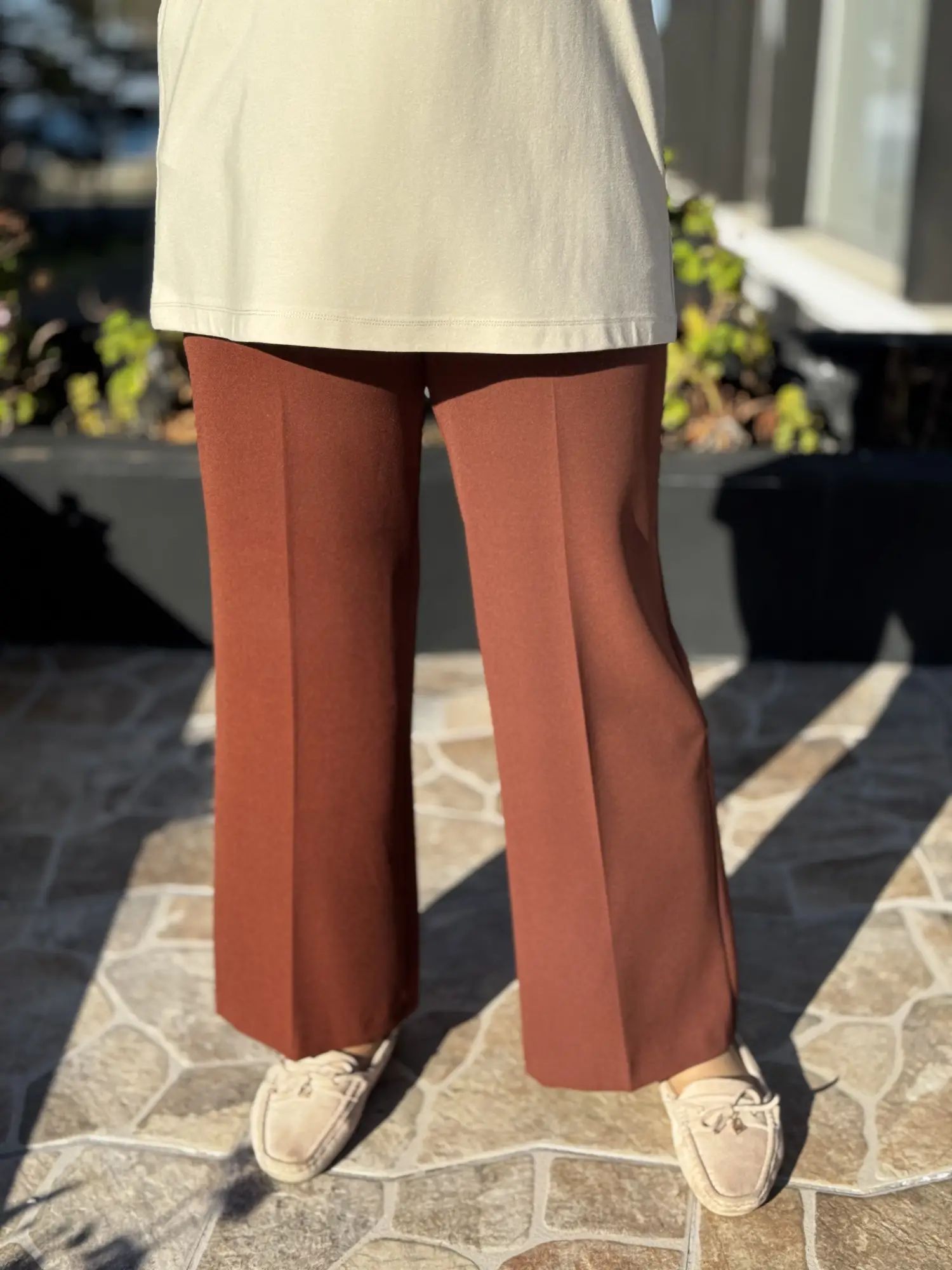 Kayra Yüksek Bel Geniş Paça Cepli Pantolon