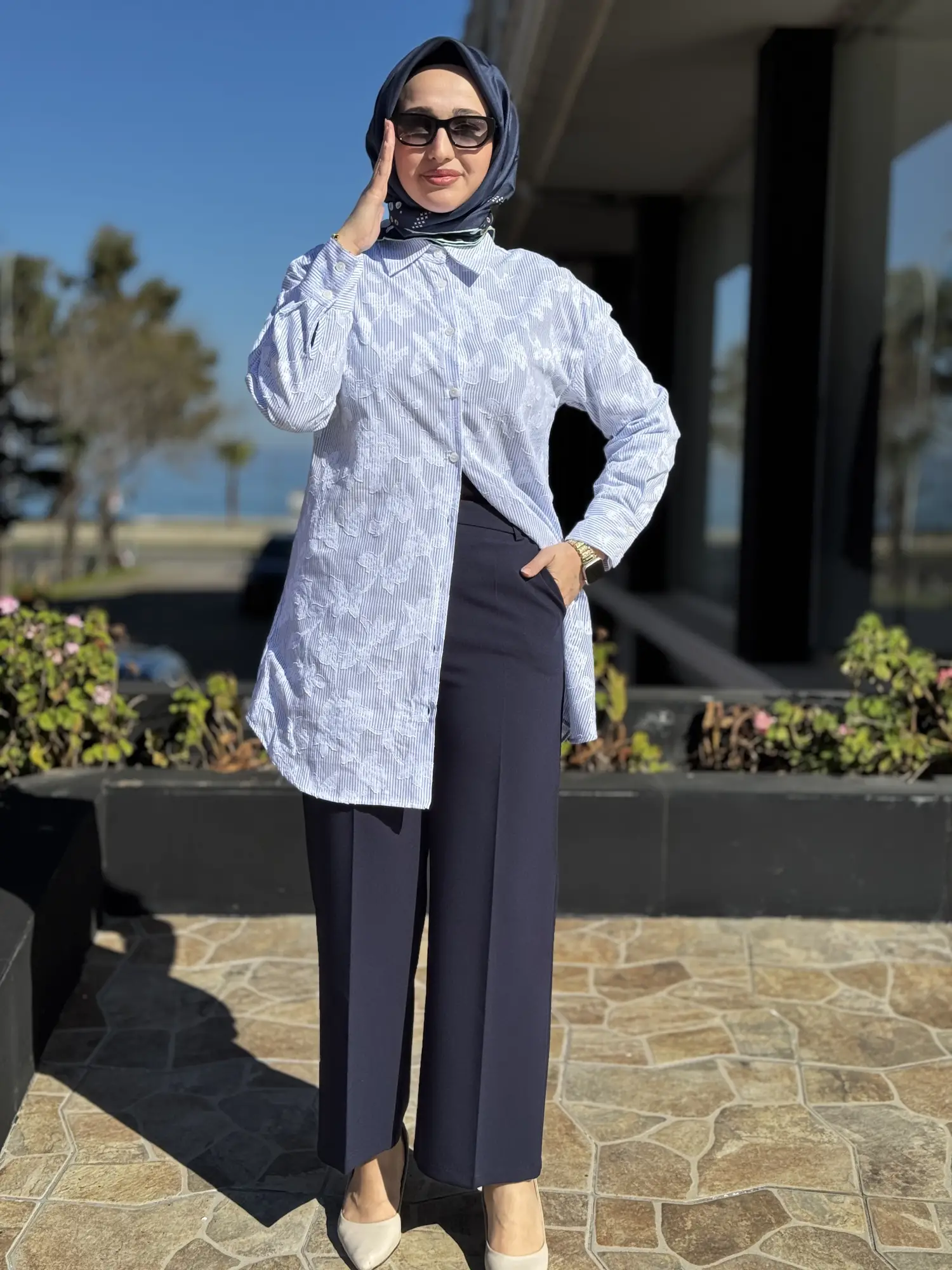 Kayra Yüksek Bel Geniş Paça Cepli Pantolon