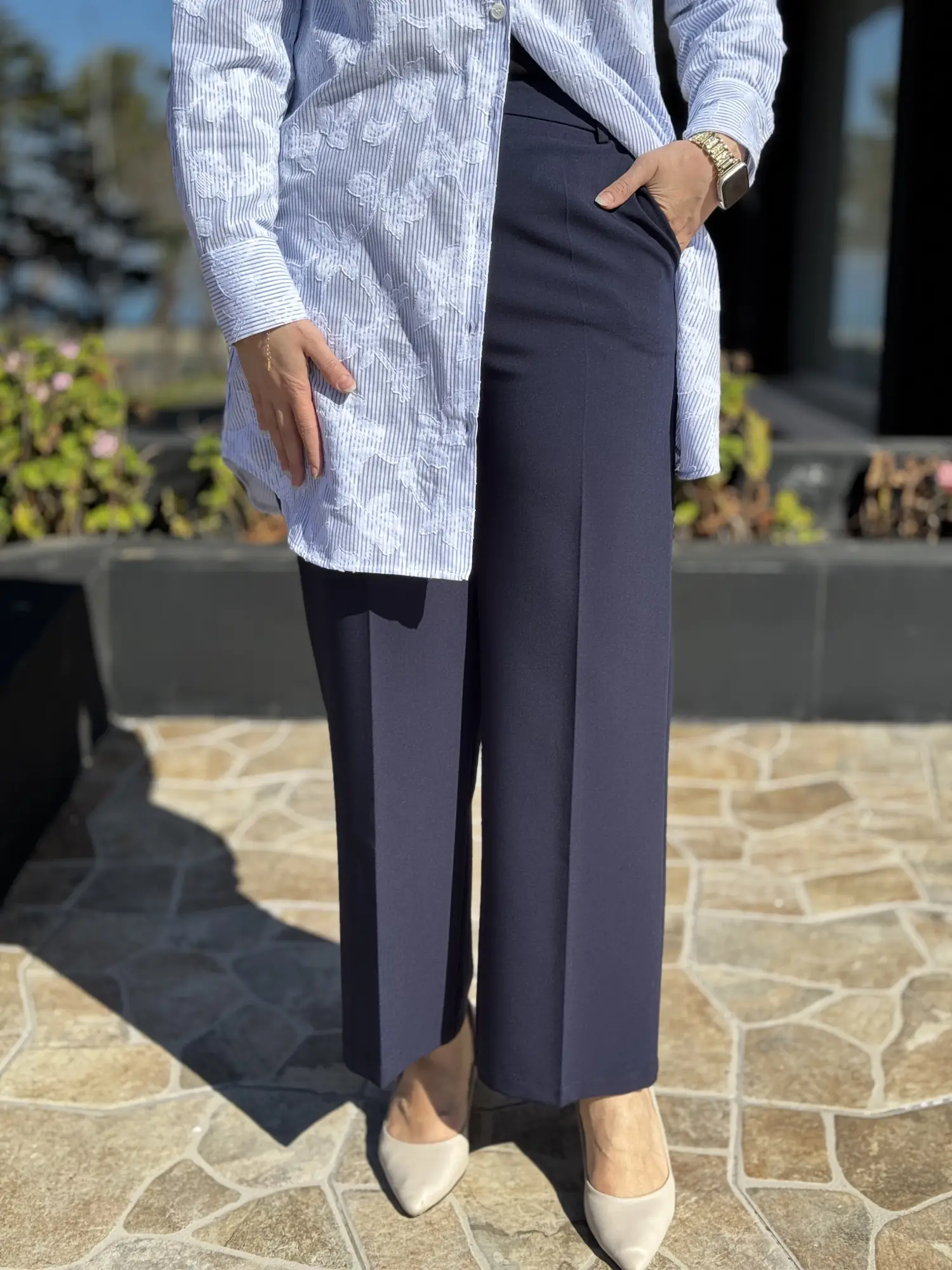 Kayra Yüksek Bel Geniş Paça Cepli Pantolon