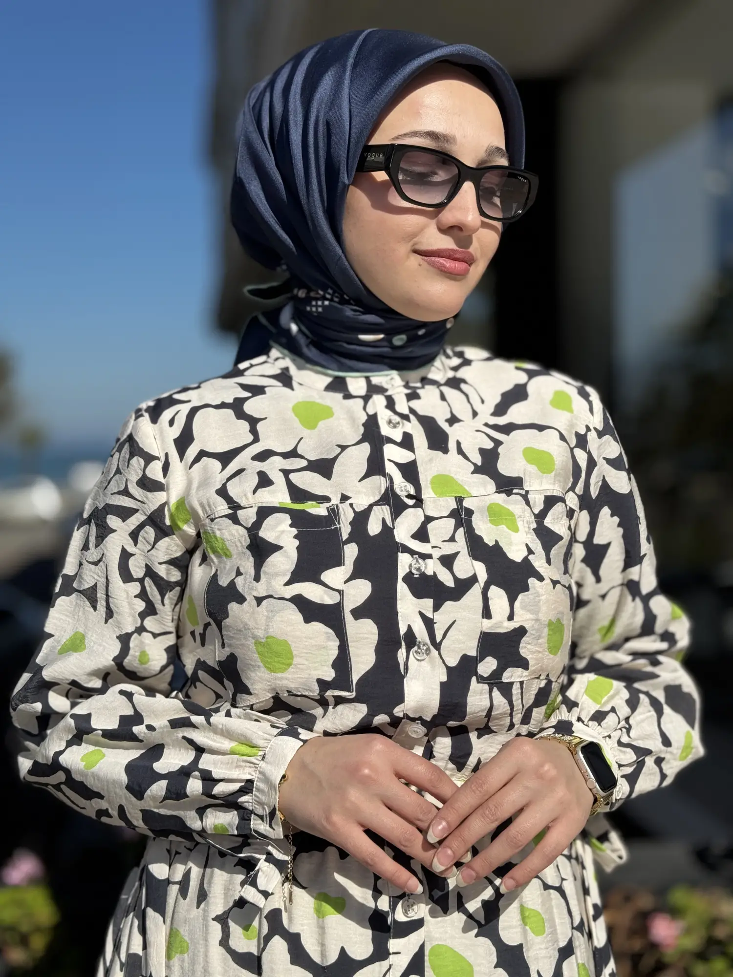 Kayra Floral Desenli Vual Elbise