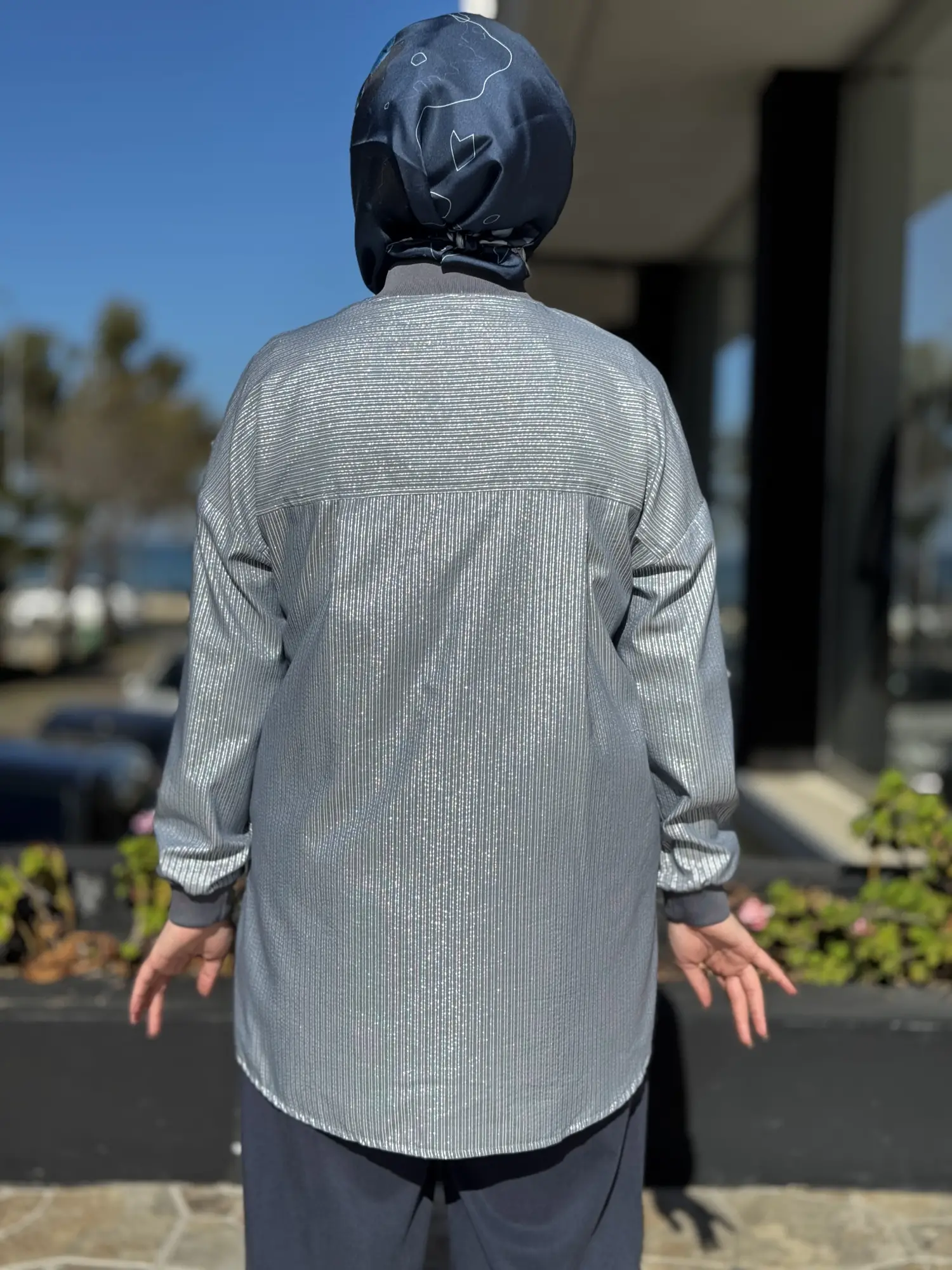 Kayra Sim Ve Çizgi Detaylı Fermuarlı Ceket