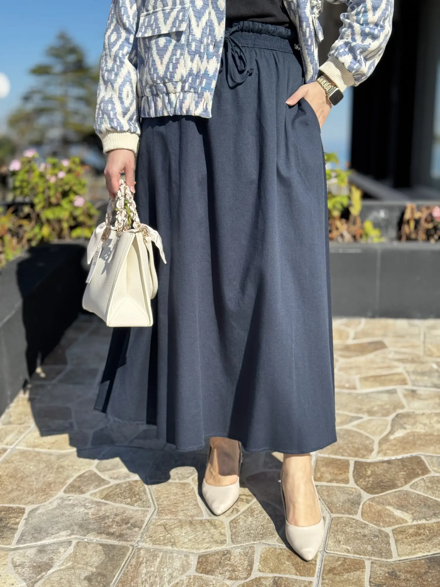 Kayra Beli Lastikli Cepli Tensel Etek