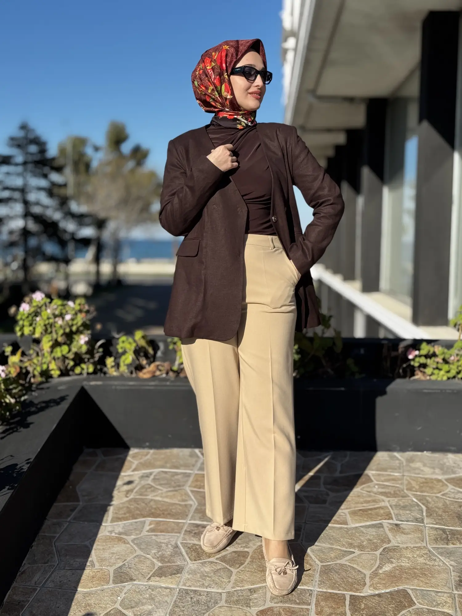 Kayra Yüksek Bel Kemerli Boru Paça Pantolon