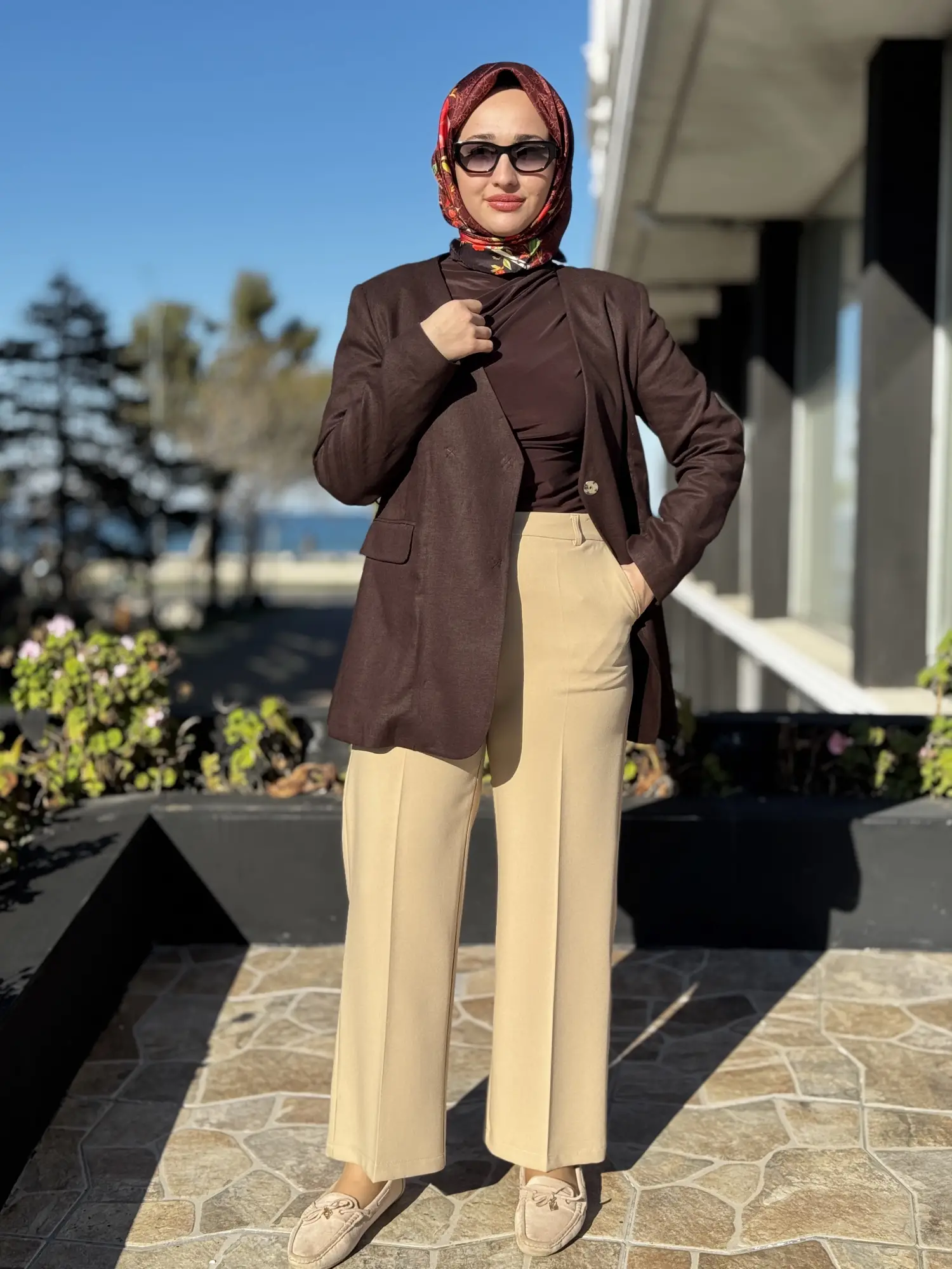 Kayra Yüksek Bel Kemerli Boru Paça Pantolon