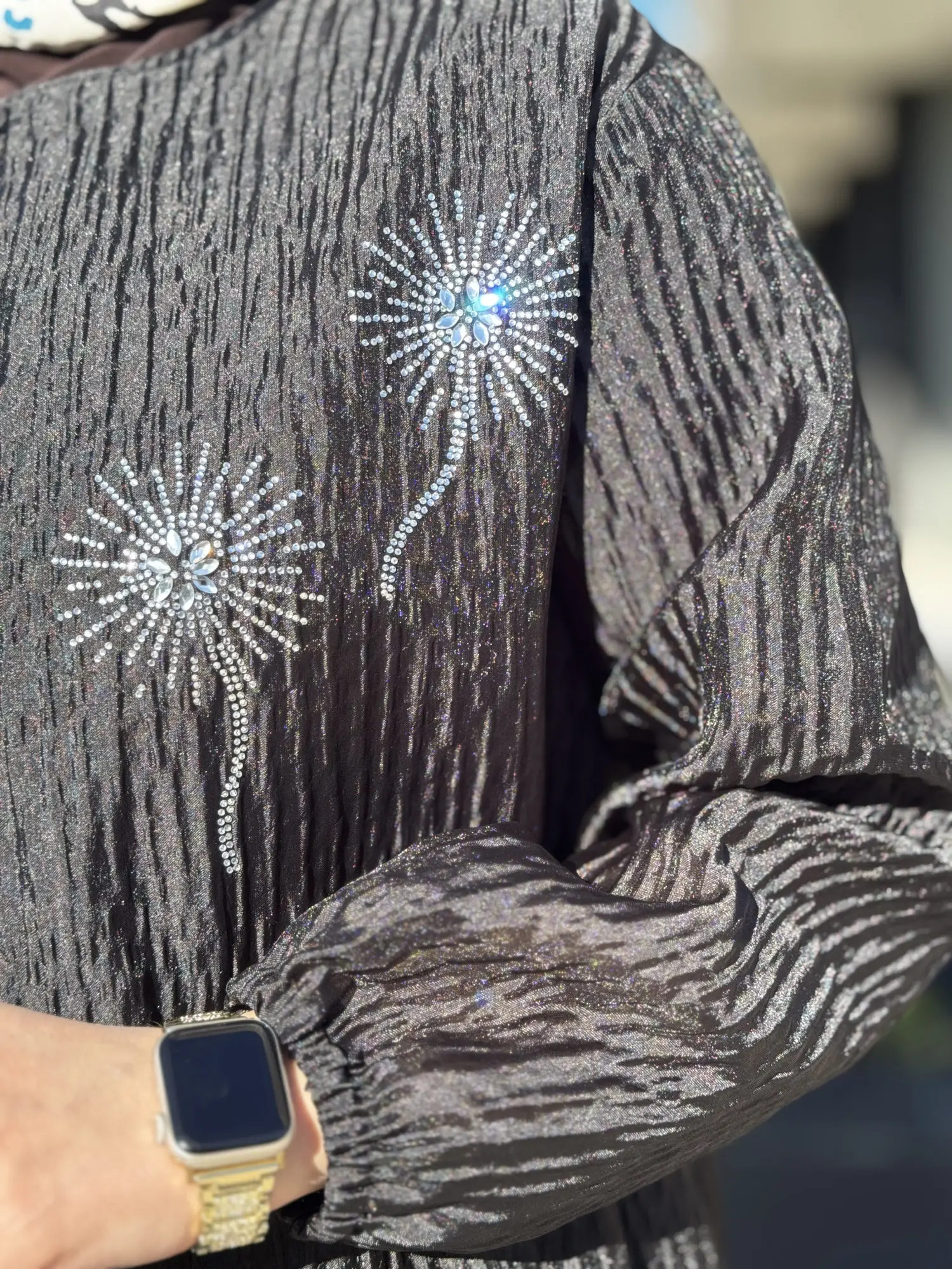 Kayra Yakası Taş Detaylı Tafta Bumber Ceket