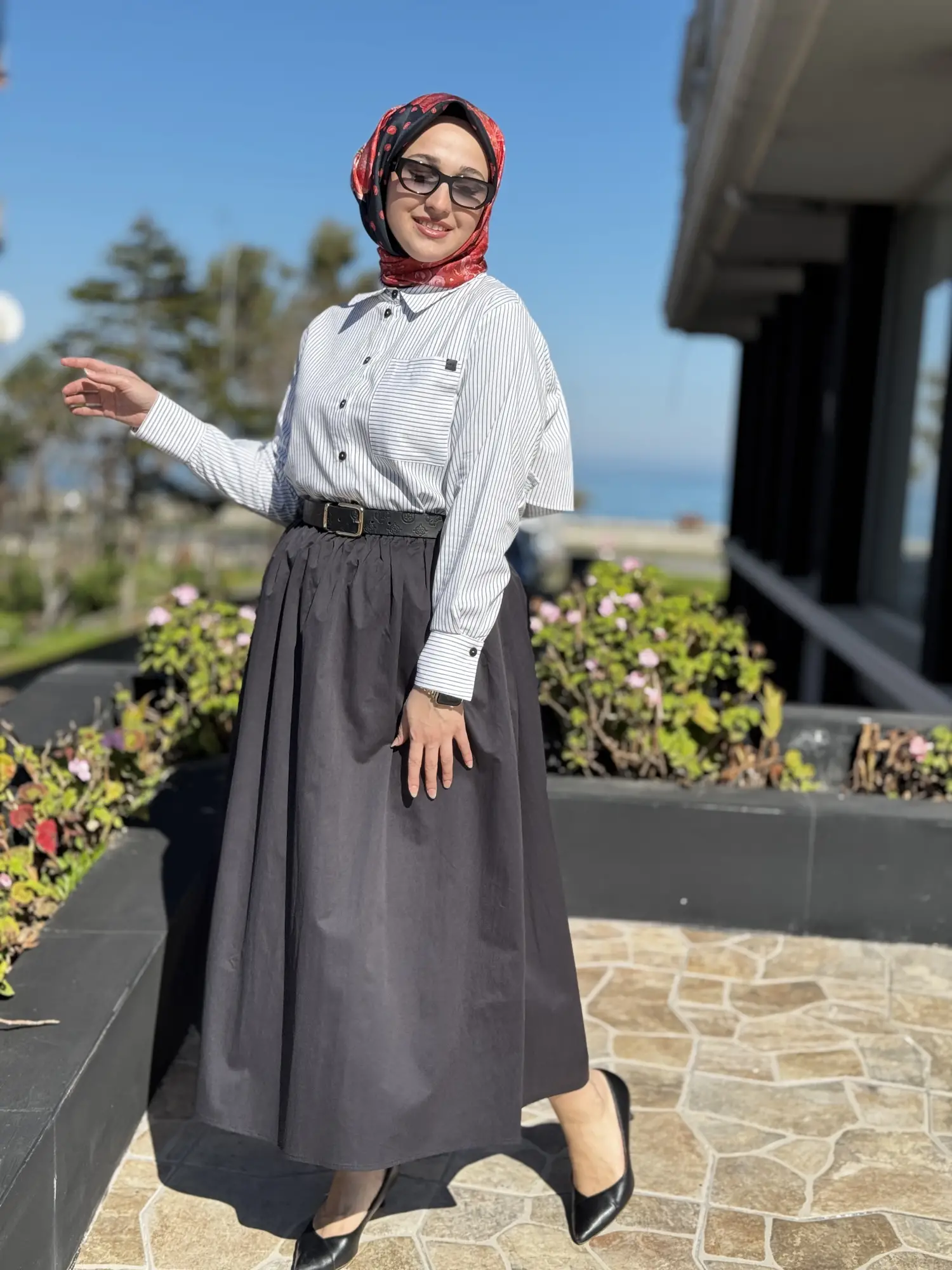 Kayra Beli Lastikli Cepli Etek