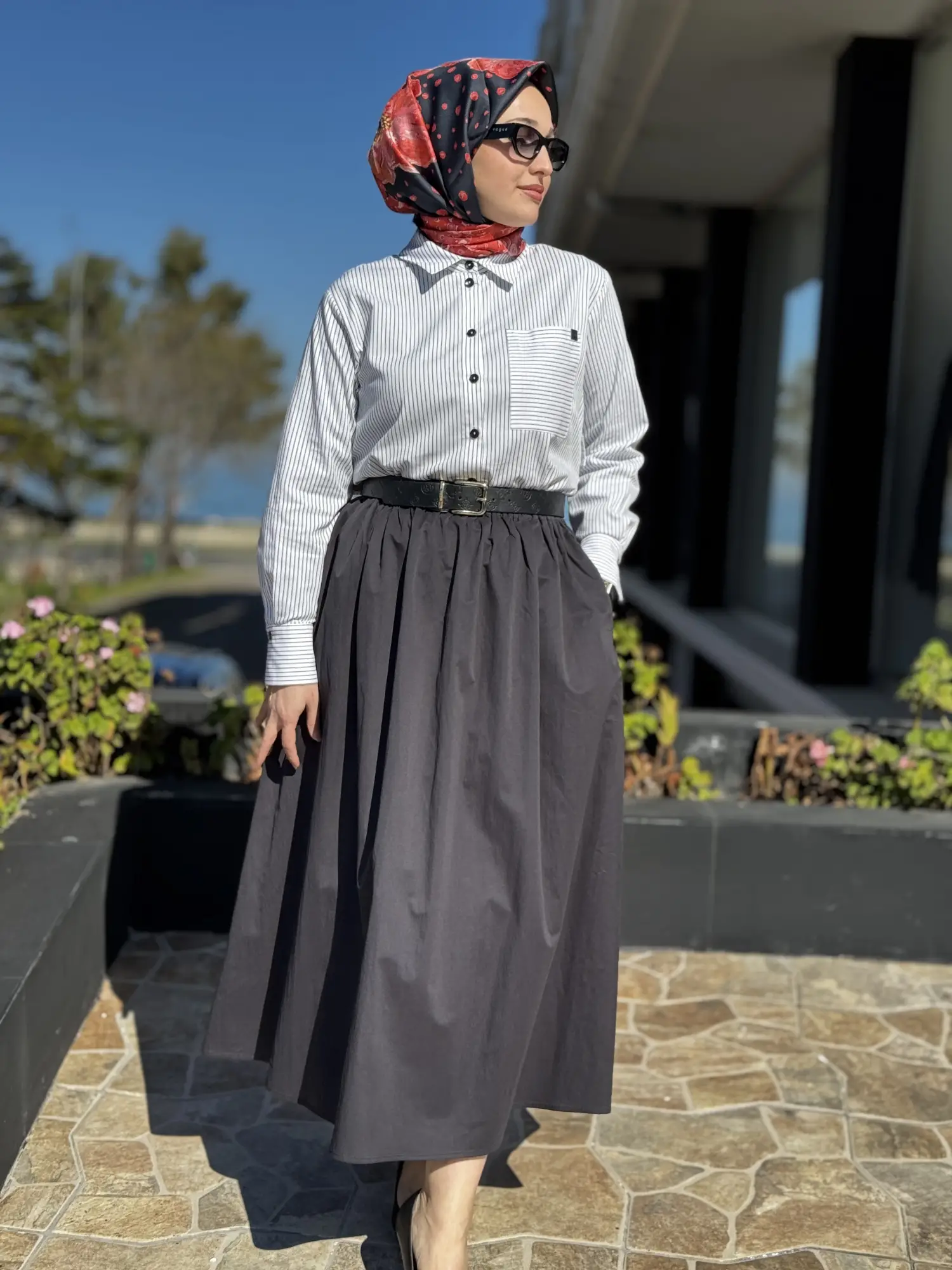 Kayra Beli Lastikli Cepli Etek