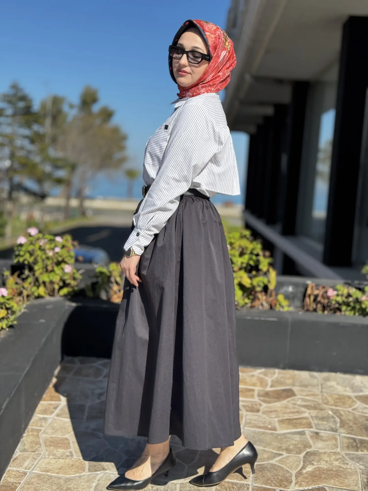 Kayra Beli Lastikli Cepli Etek