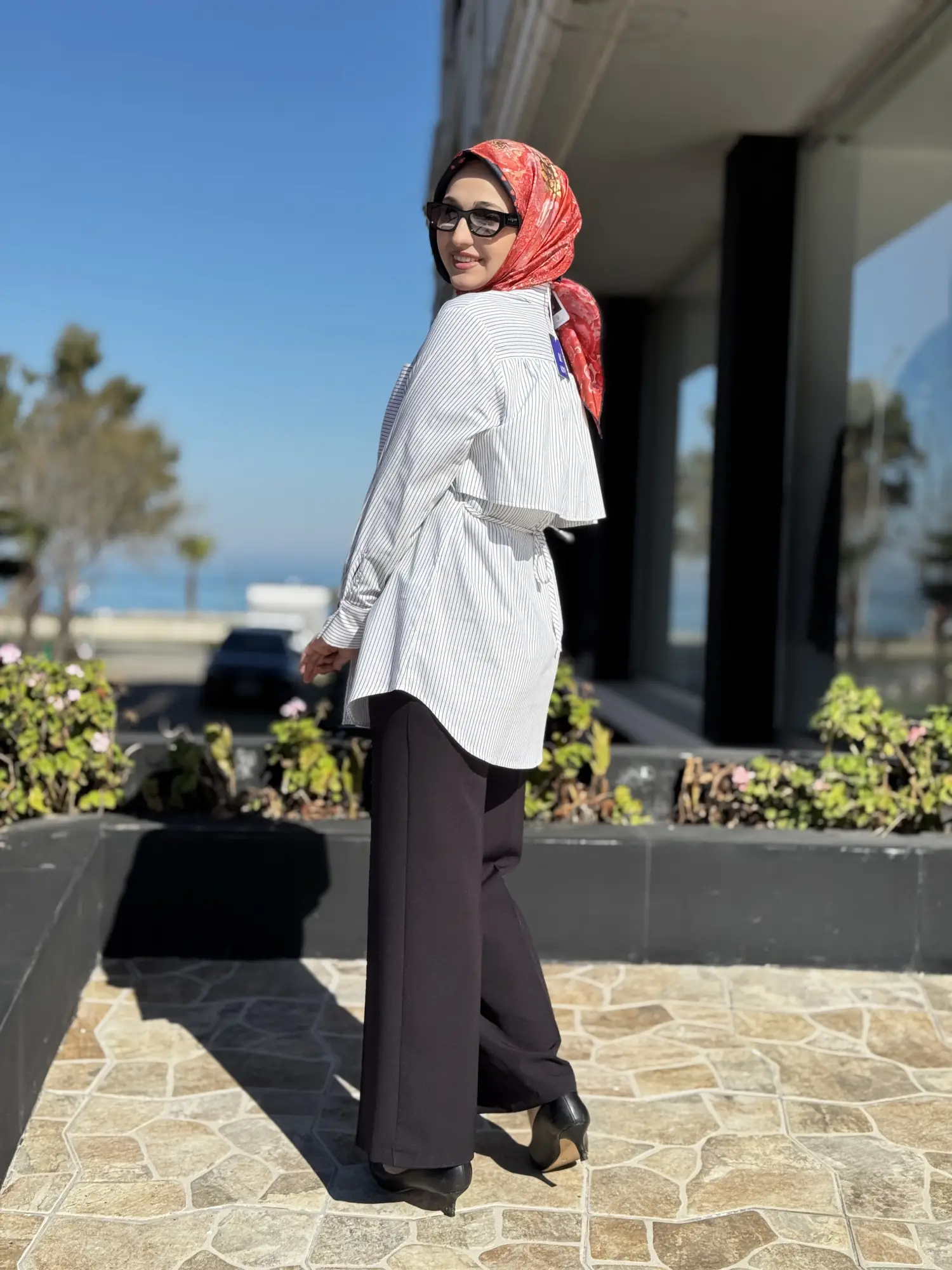 Kayra Kontrast Çizgili Poplin Gömlek