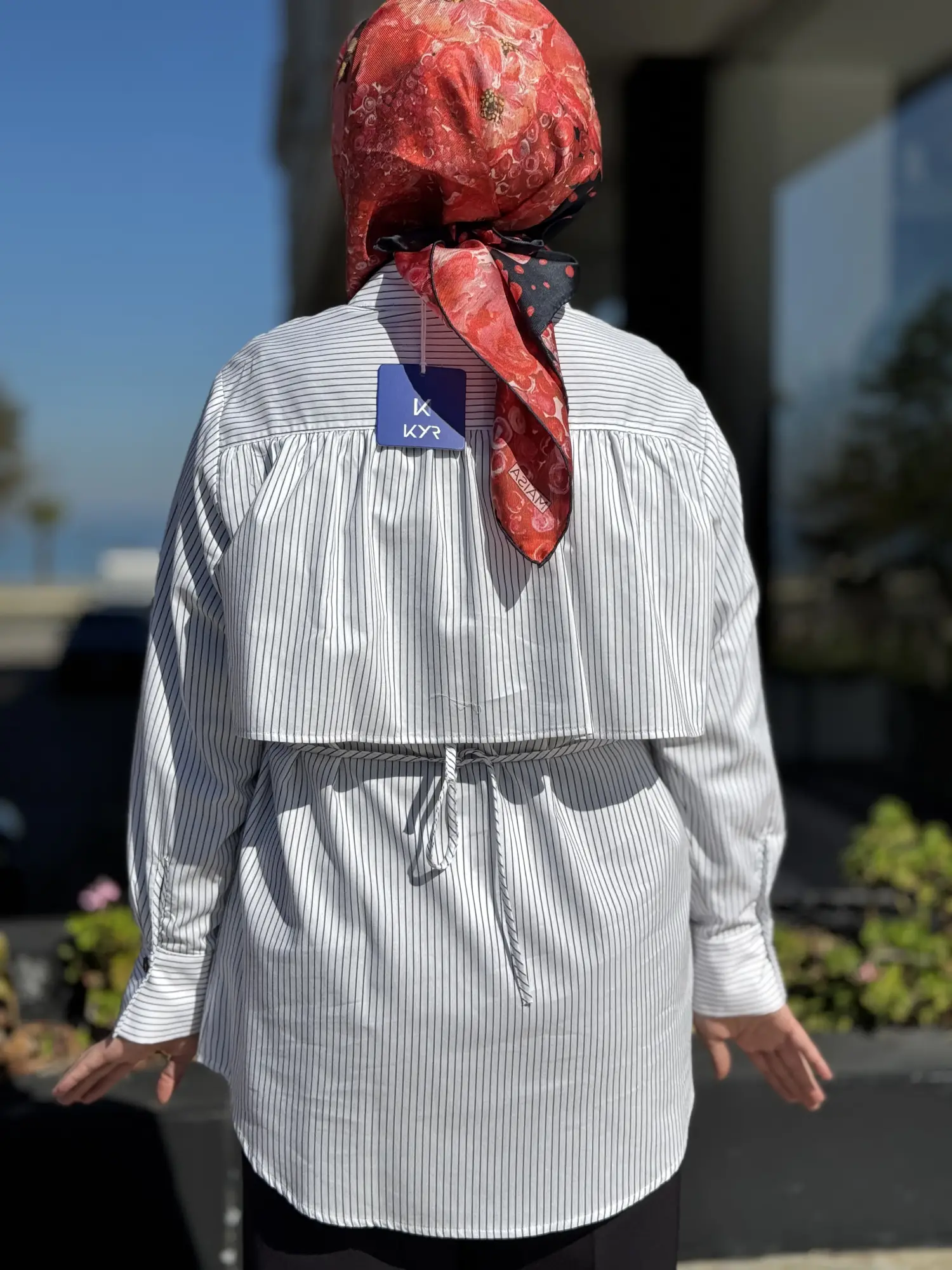 Kayra Kontrast Çizgili Poplin Gömlek