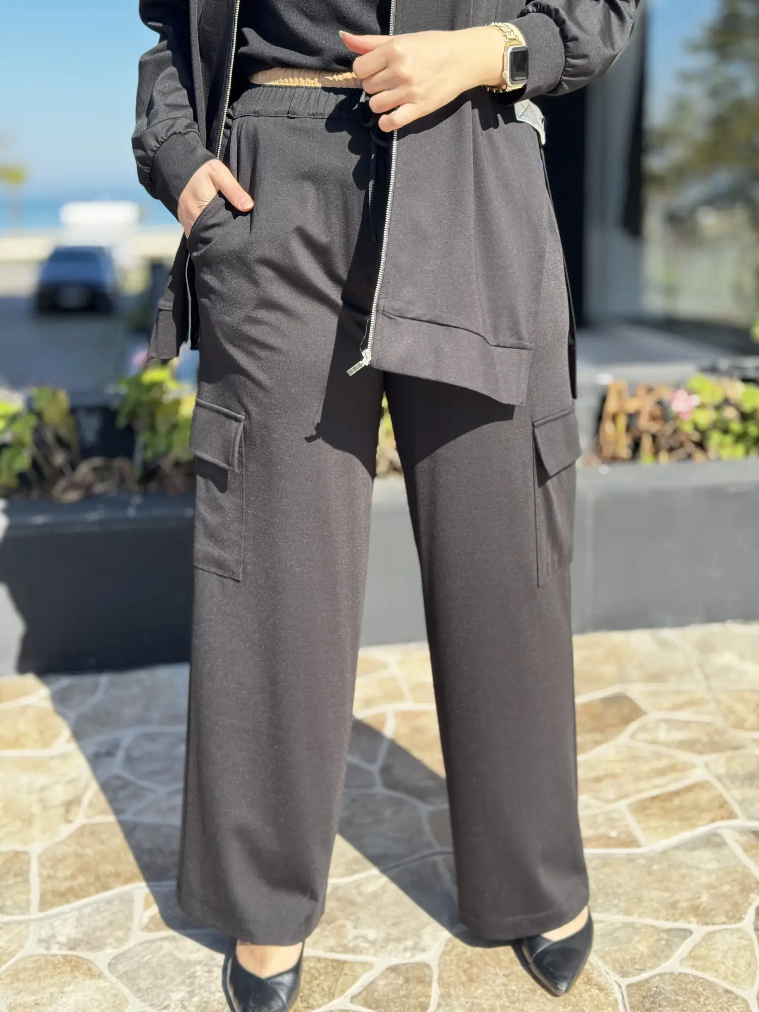 Kayra Kargo Cepli Beli lastikli Rahat Pantolon