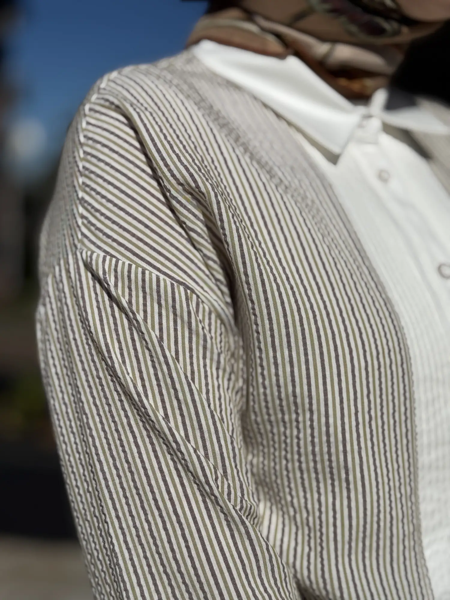 Kayra Çizgili Gofre Kumaş Gömlek