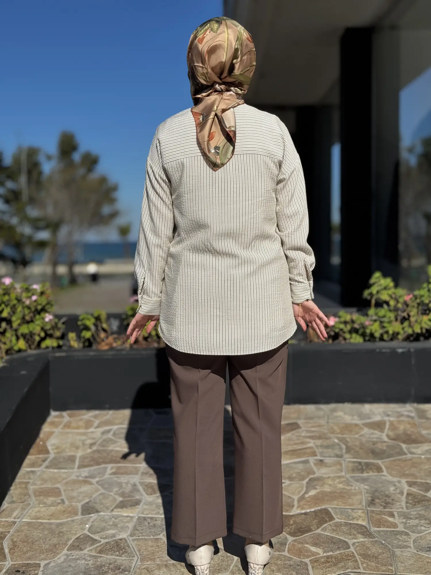 Kayra Çizgili Gofre Kumaş Gömlek