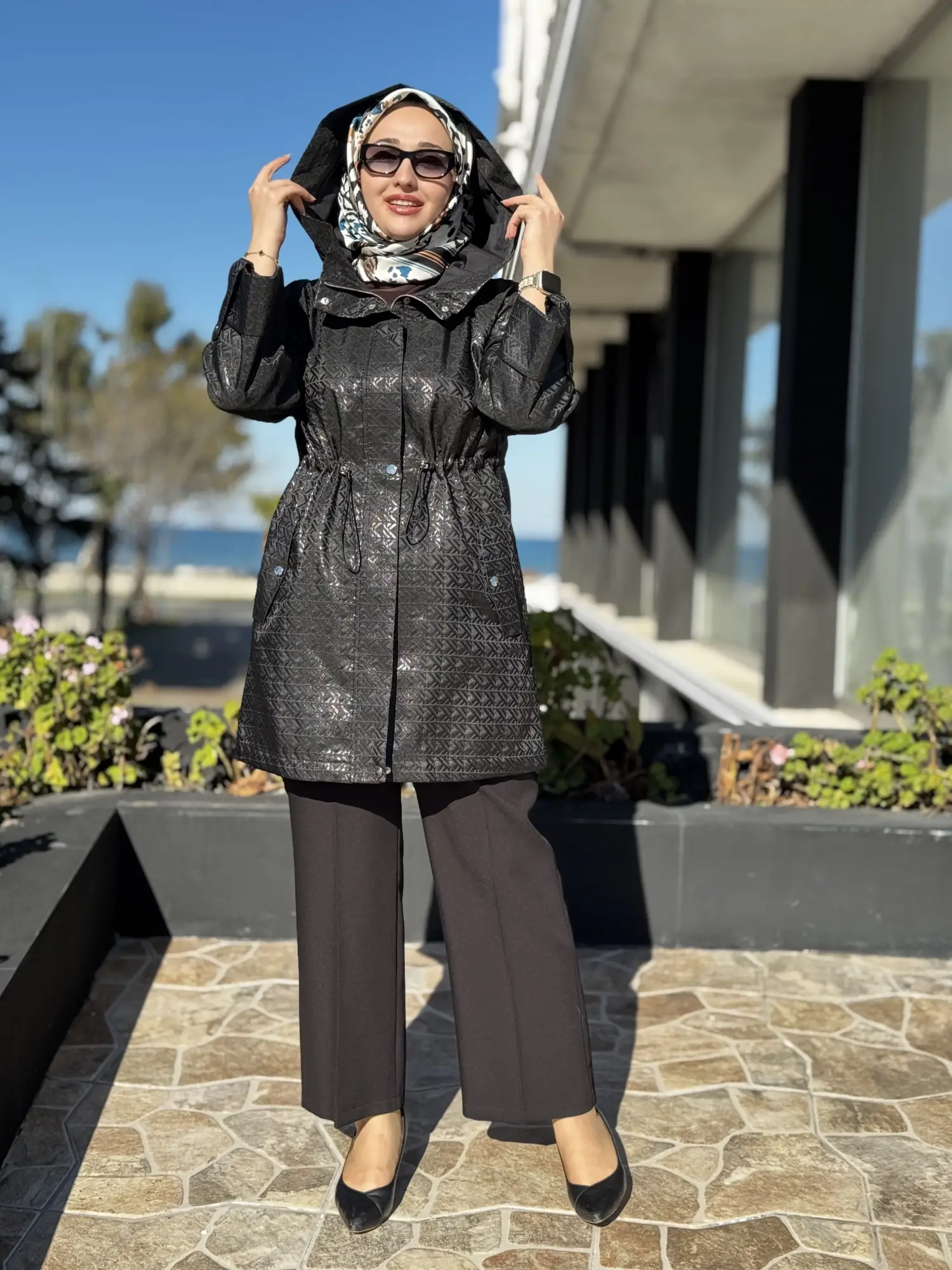 Kayra Jakarlı Kapüşonlu Kap KA24001