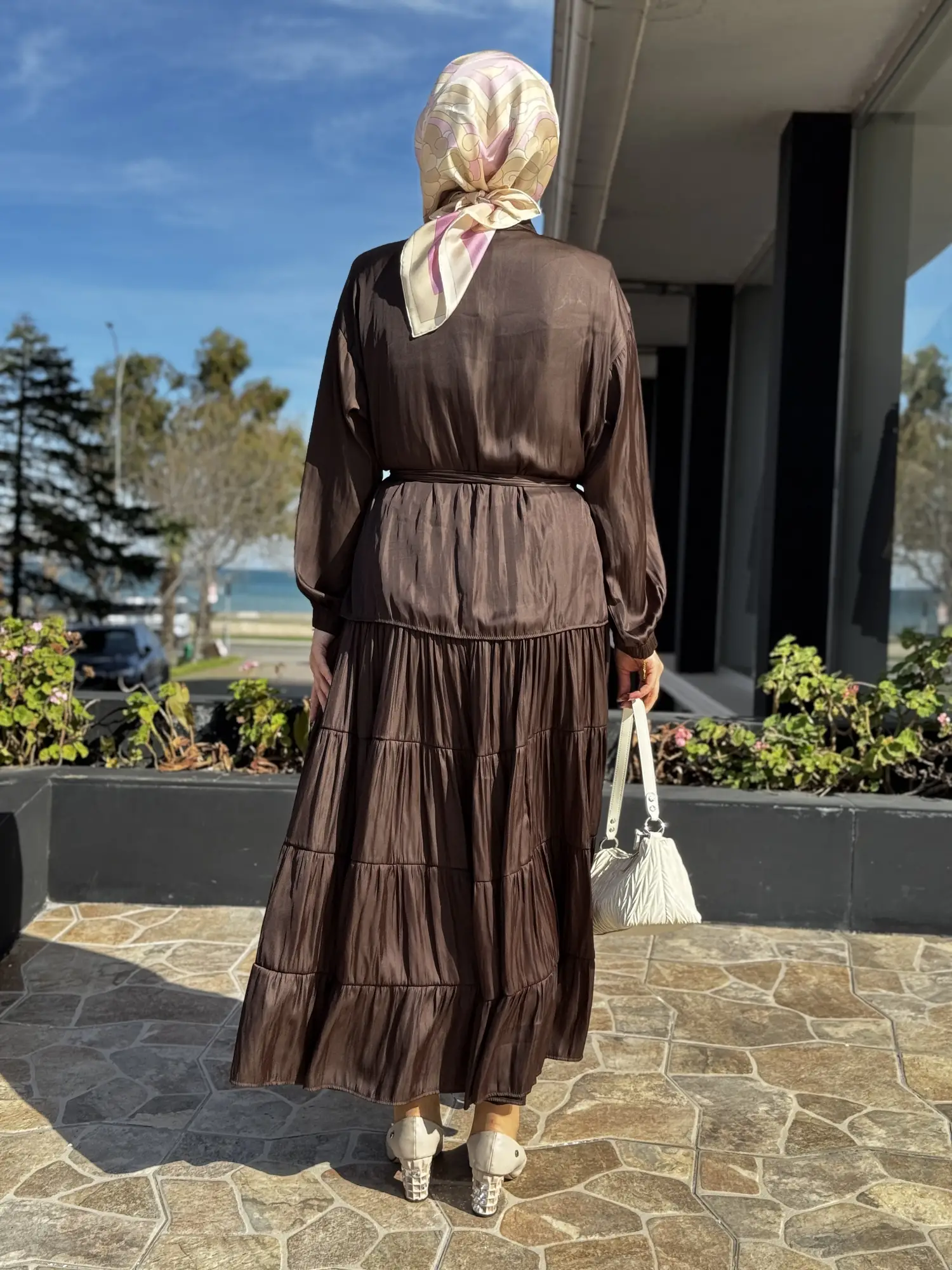 Almarwah Kraşlı Kolsuz Elbise Ceket Takım 202972