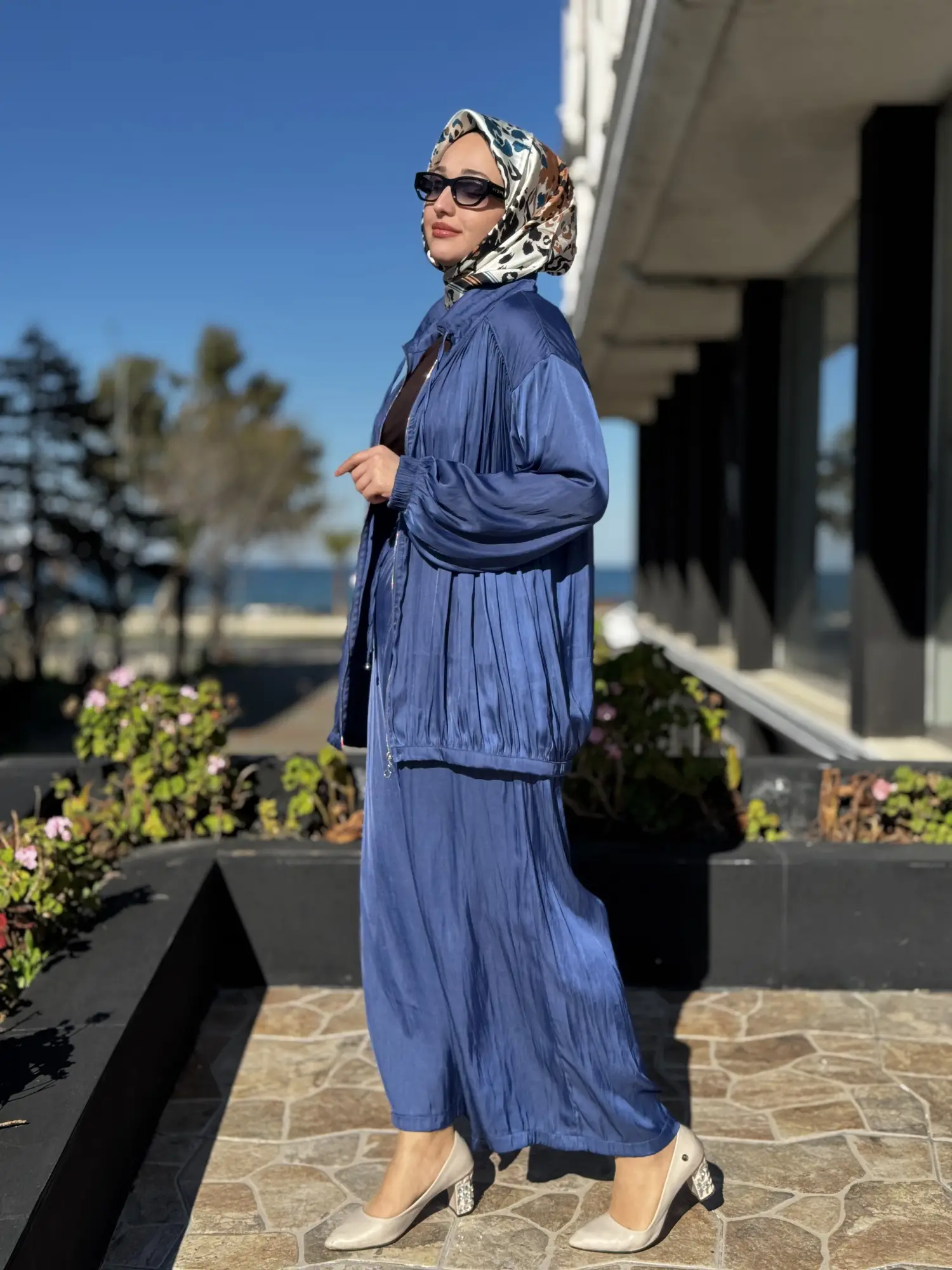 Almarwah Fermuarlı Kraşlı Kap Pantolon Takım 202973