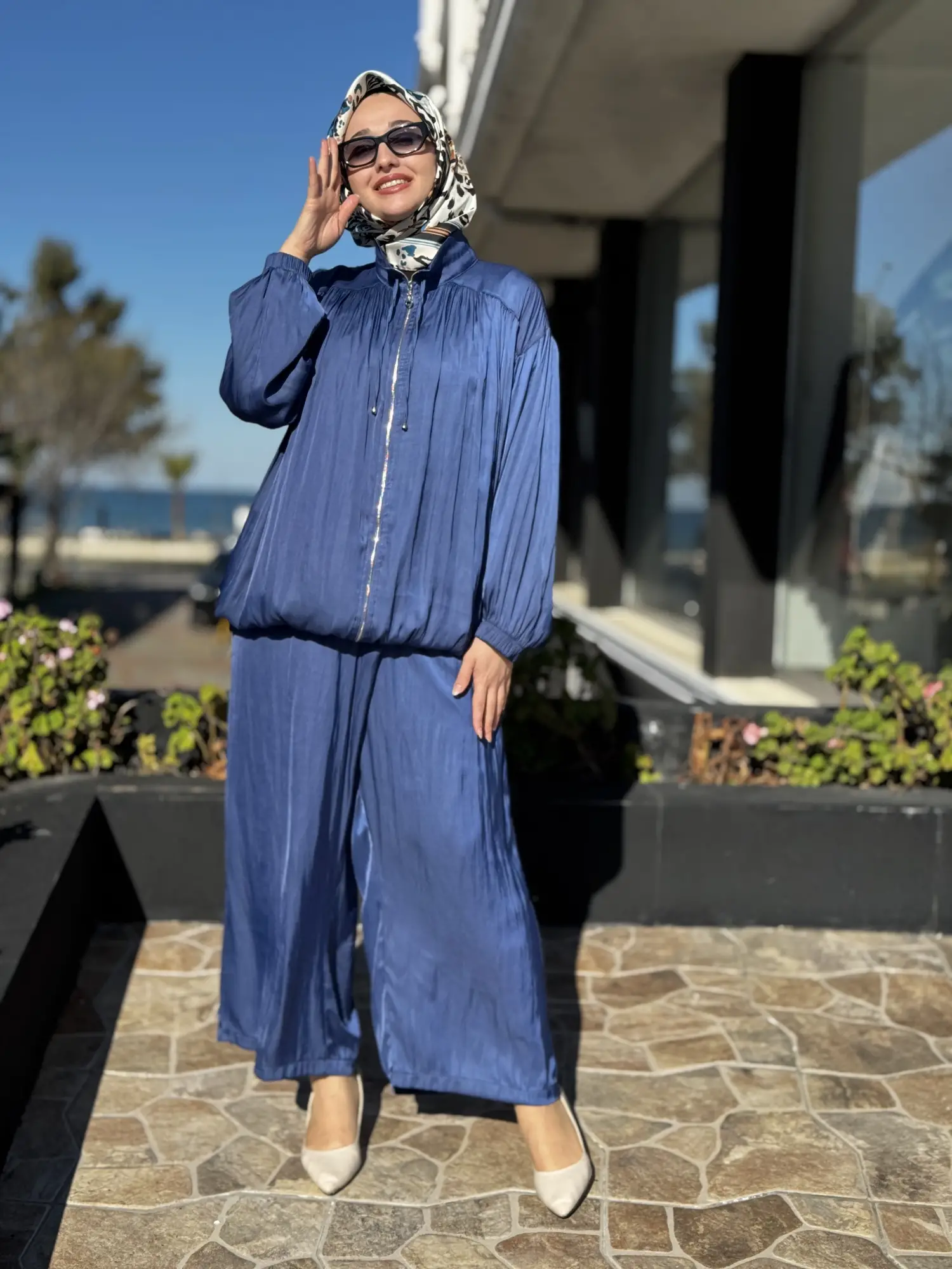 Almarwah Fermuarlı Kraşlı Kap Pantolon Takım 202973