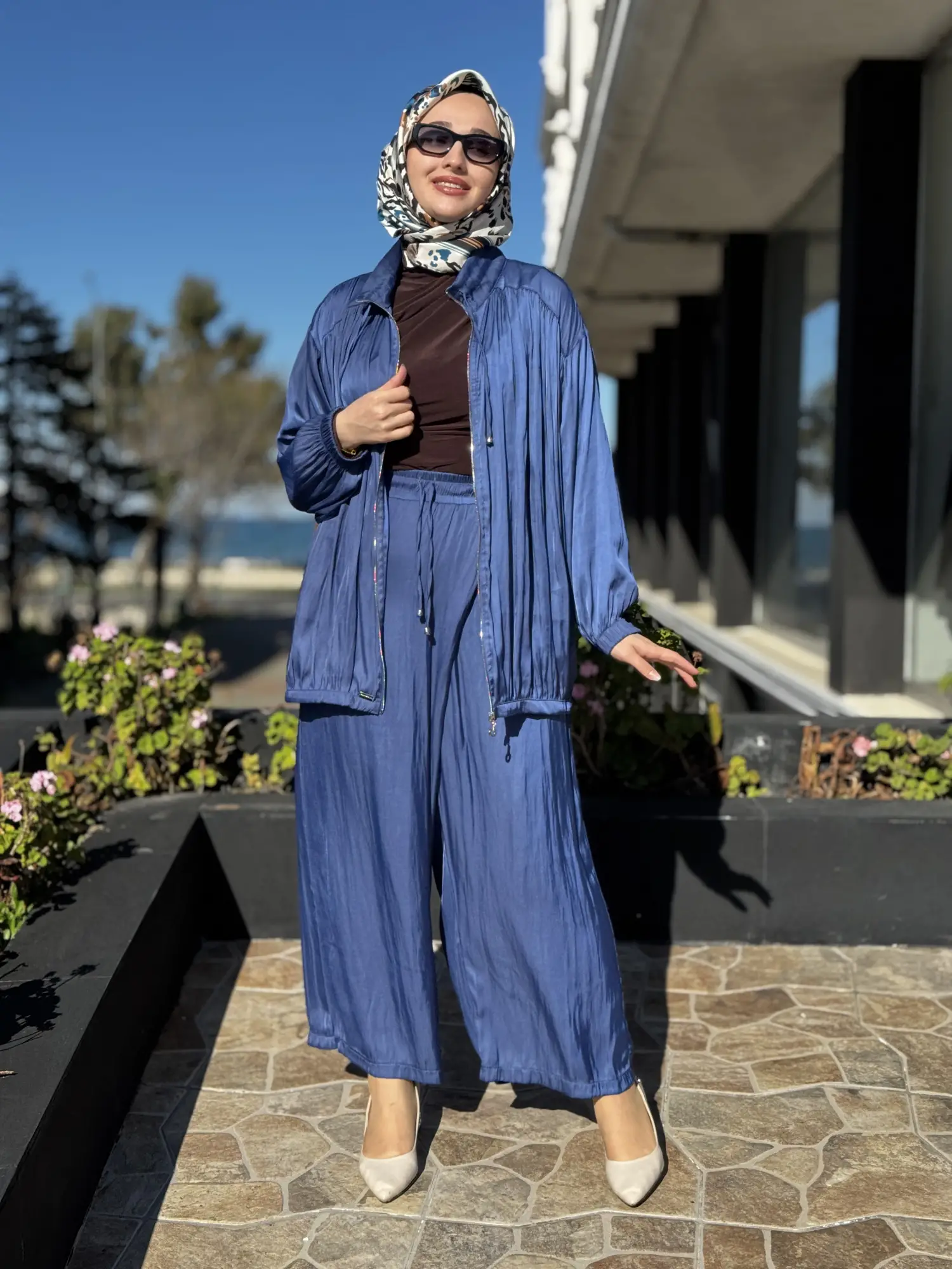 Almarwah Fermuarlı Kraşlı Kap Pantolon Takım 202973