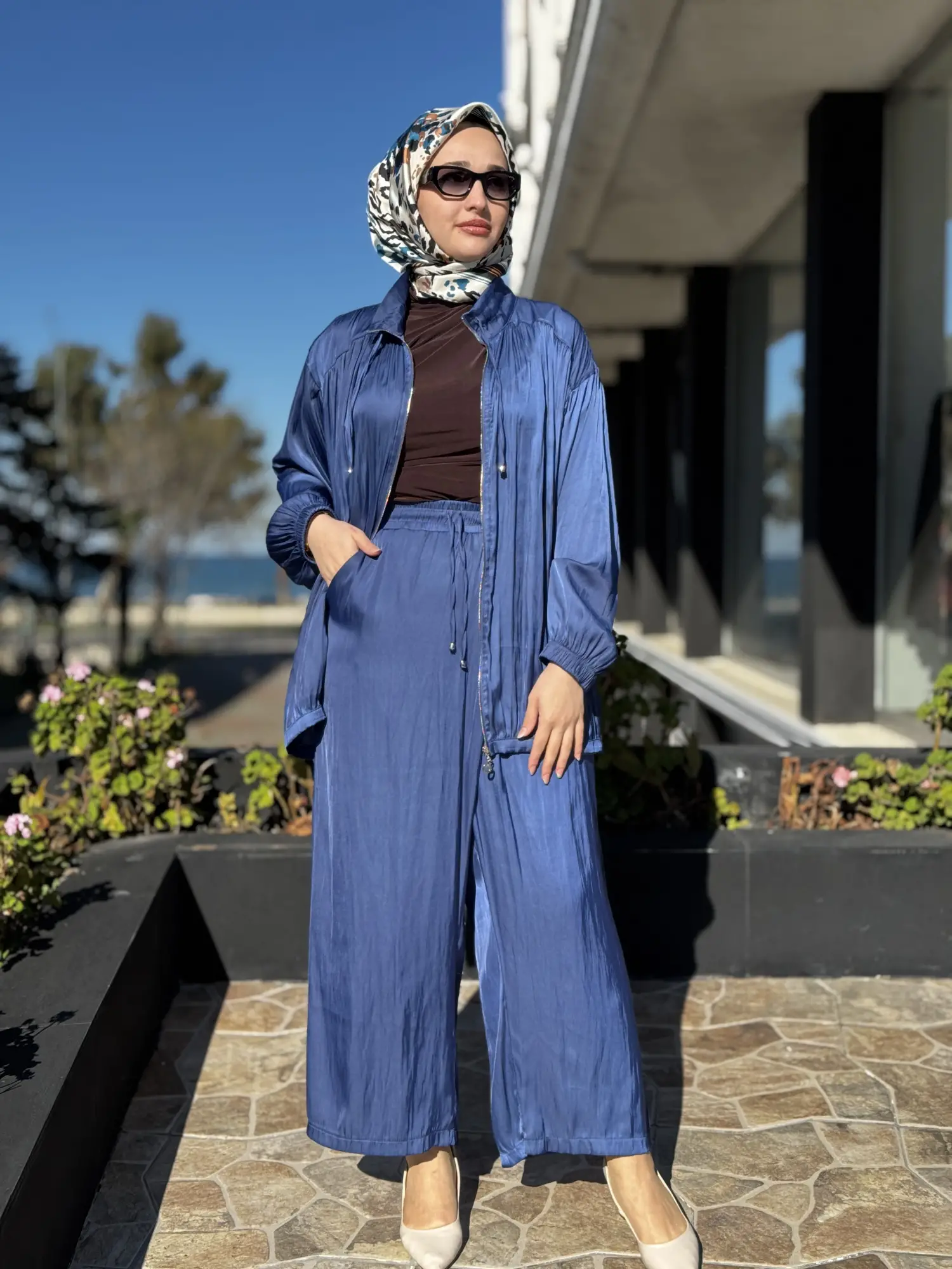 Almarwah Fermuarlı Kraşlı Kap Pantolon Takım 202973