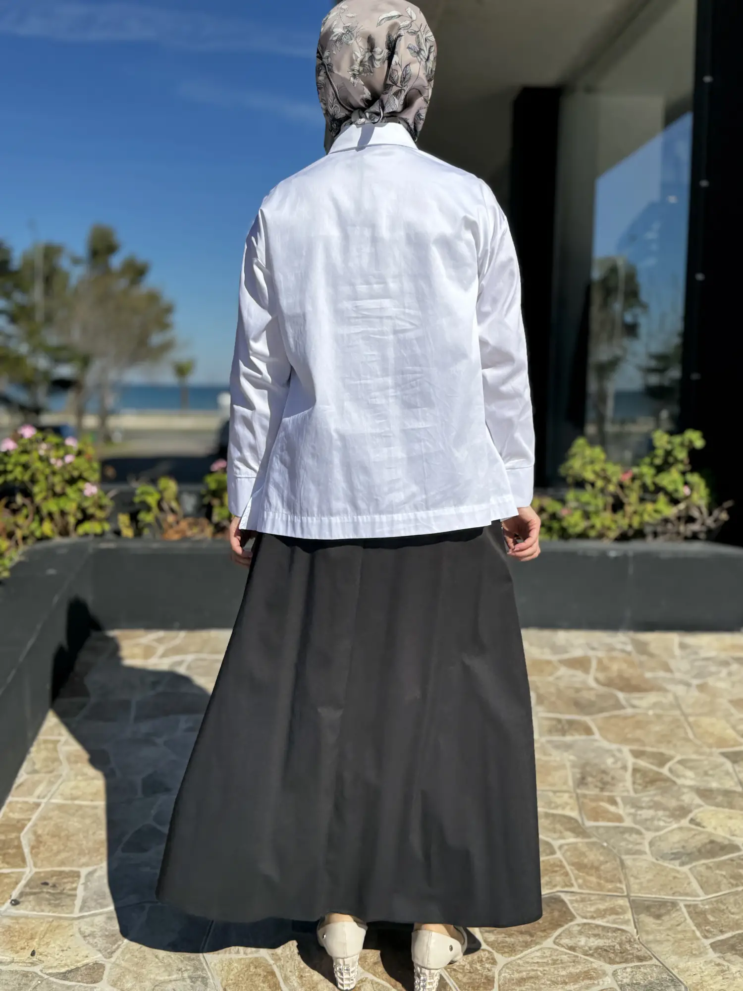 Almarwah Arkası Lastikli Pileli Poplin Etek 806475