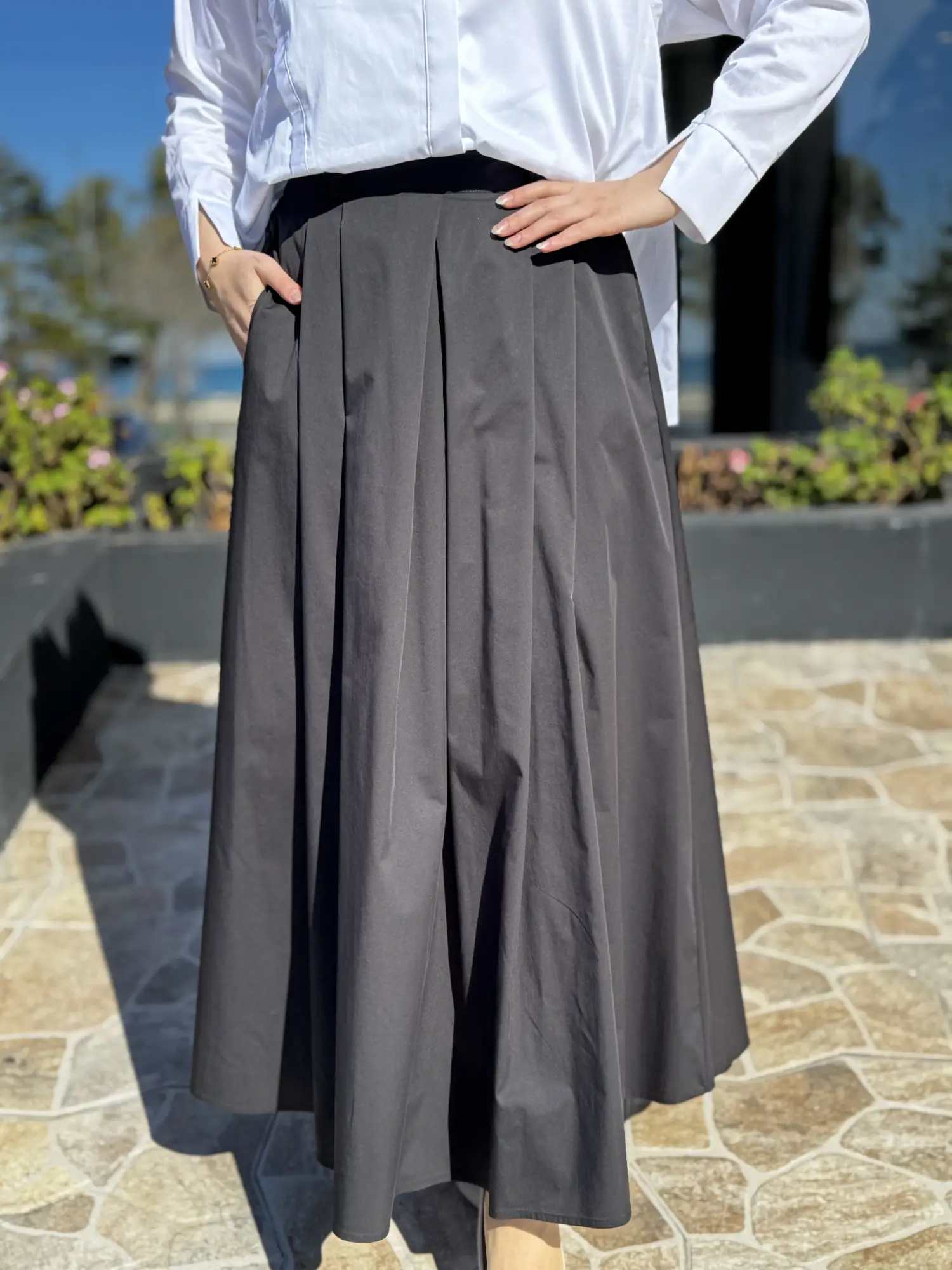 Almarwah Arkası Lastikli Pileli Poplin Etek 806475