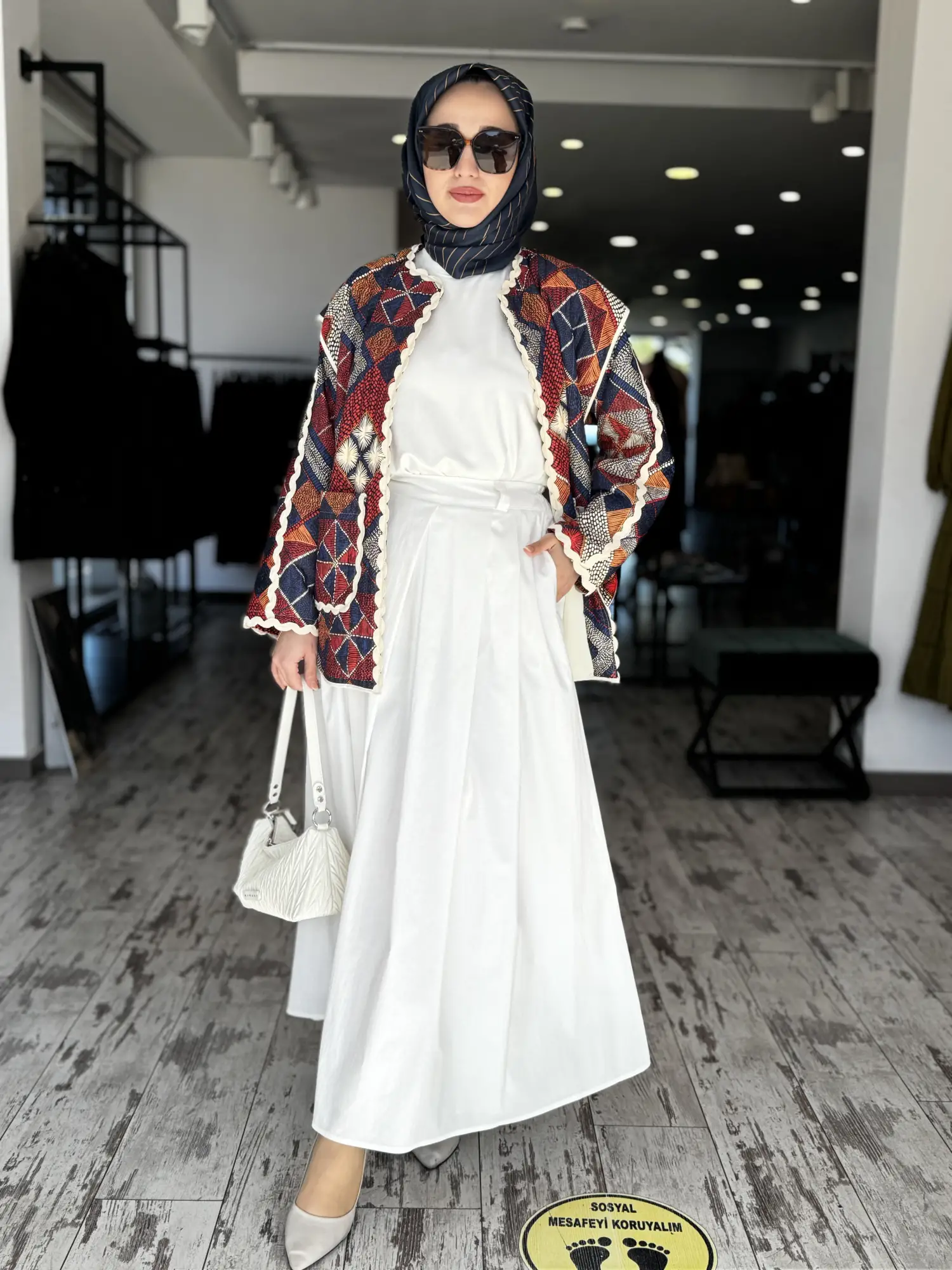 Almarwah Arkası Lastikli Pileli Poplin Etek 806475