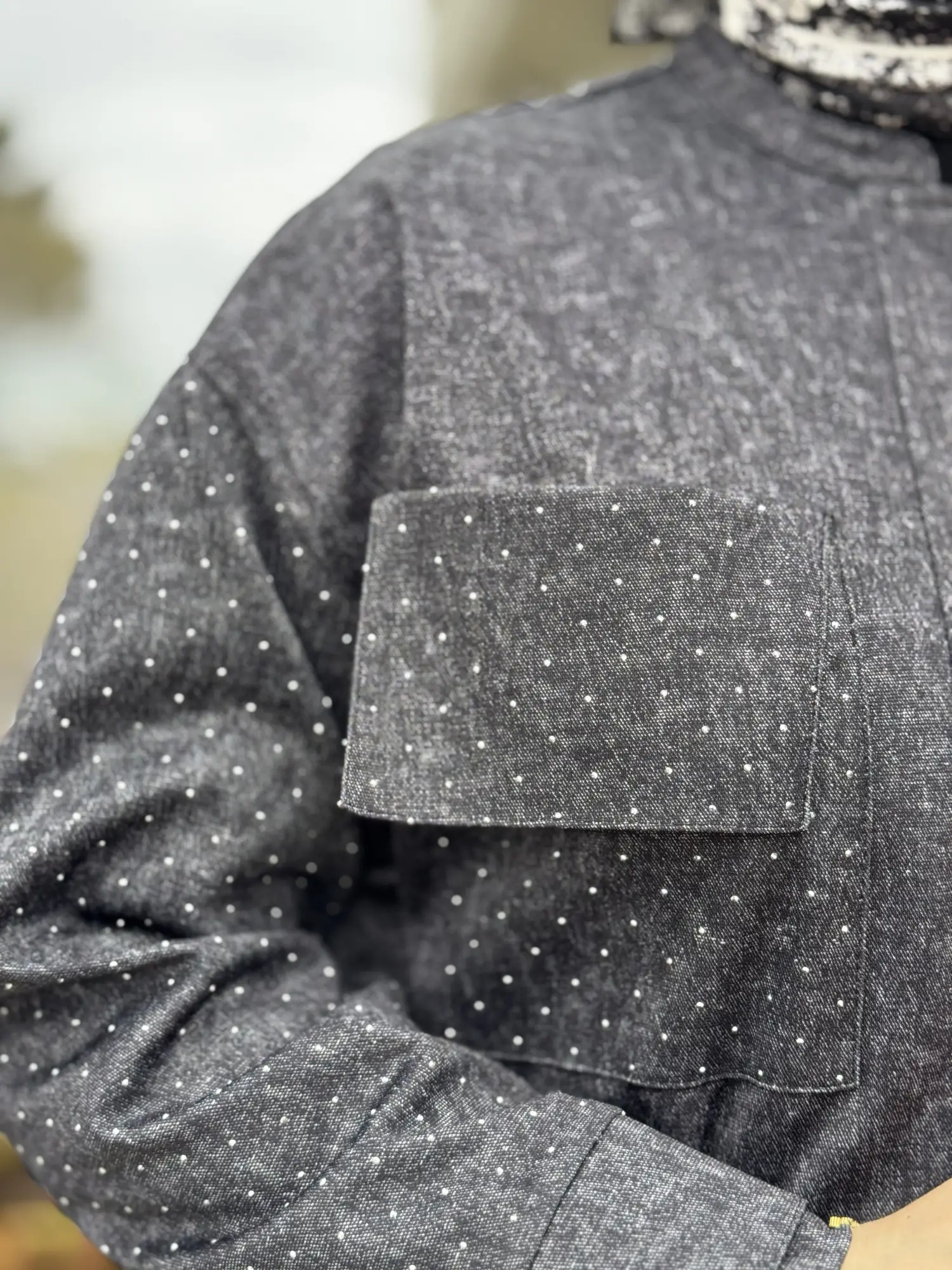 SİYAH G9186 Taş Baskılı Kot Görünümlü Kap Pantolon Takım