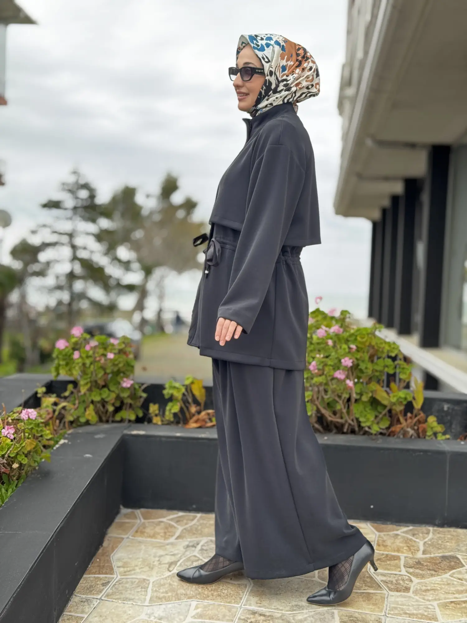 SİYAH G9137 Oysho Kumaş Kap Pantolon Takım