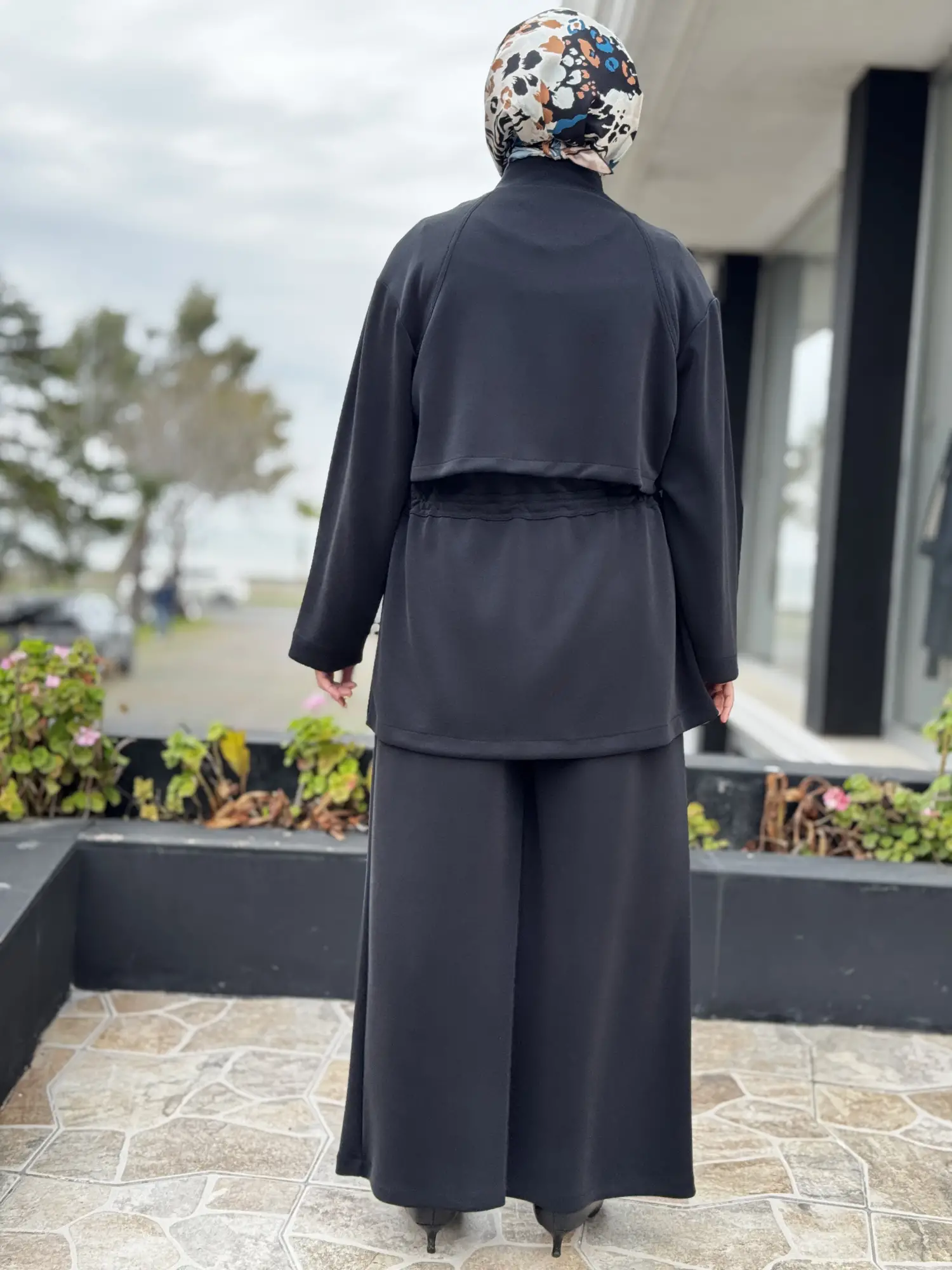 SİYAH G9137 Oysho Kumaş Kap Pantolon Takım