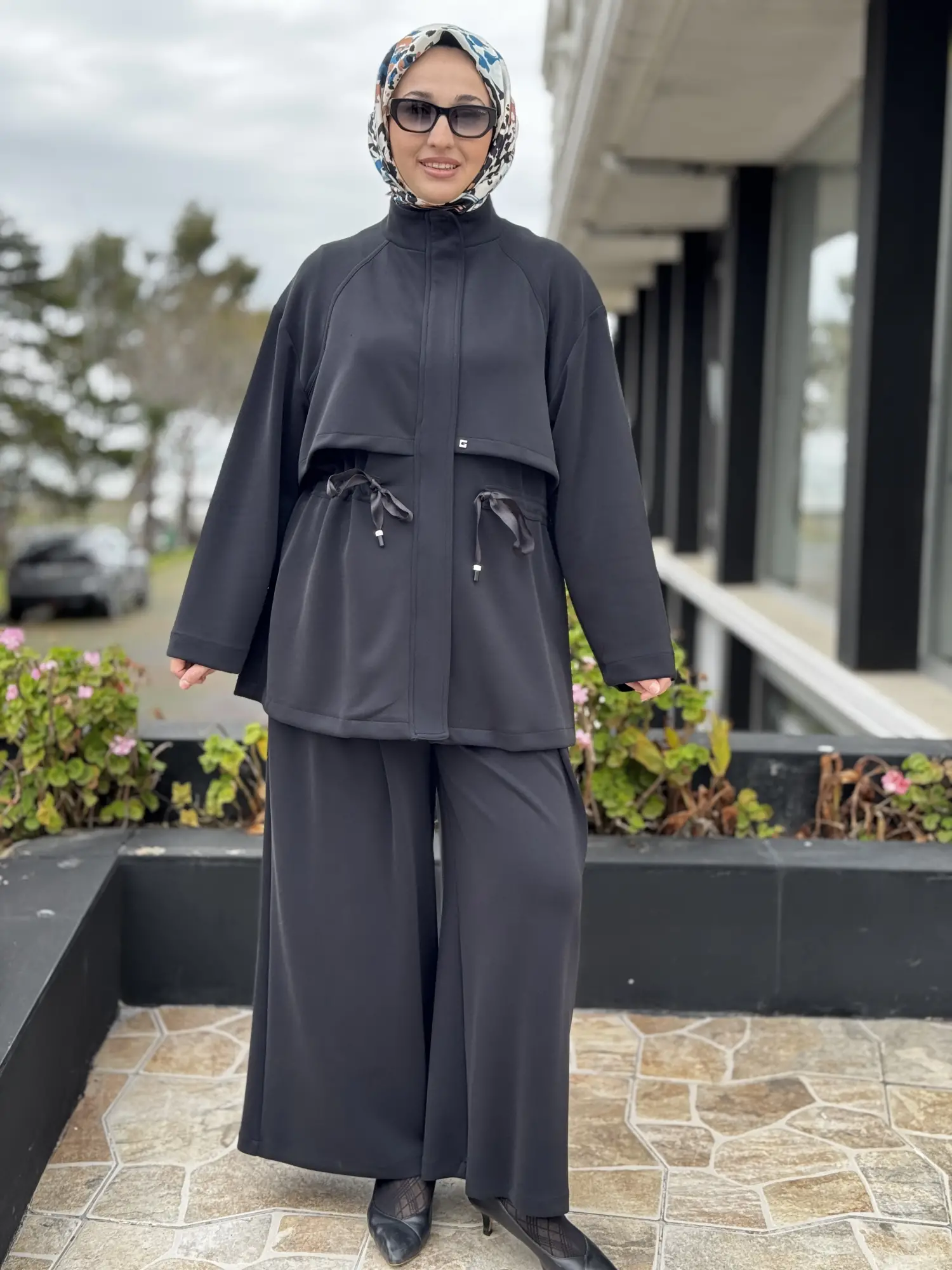 SİYAH G9137 Oysho Kumaş Kap Pantolon Takım