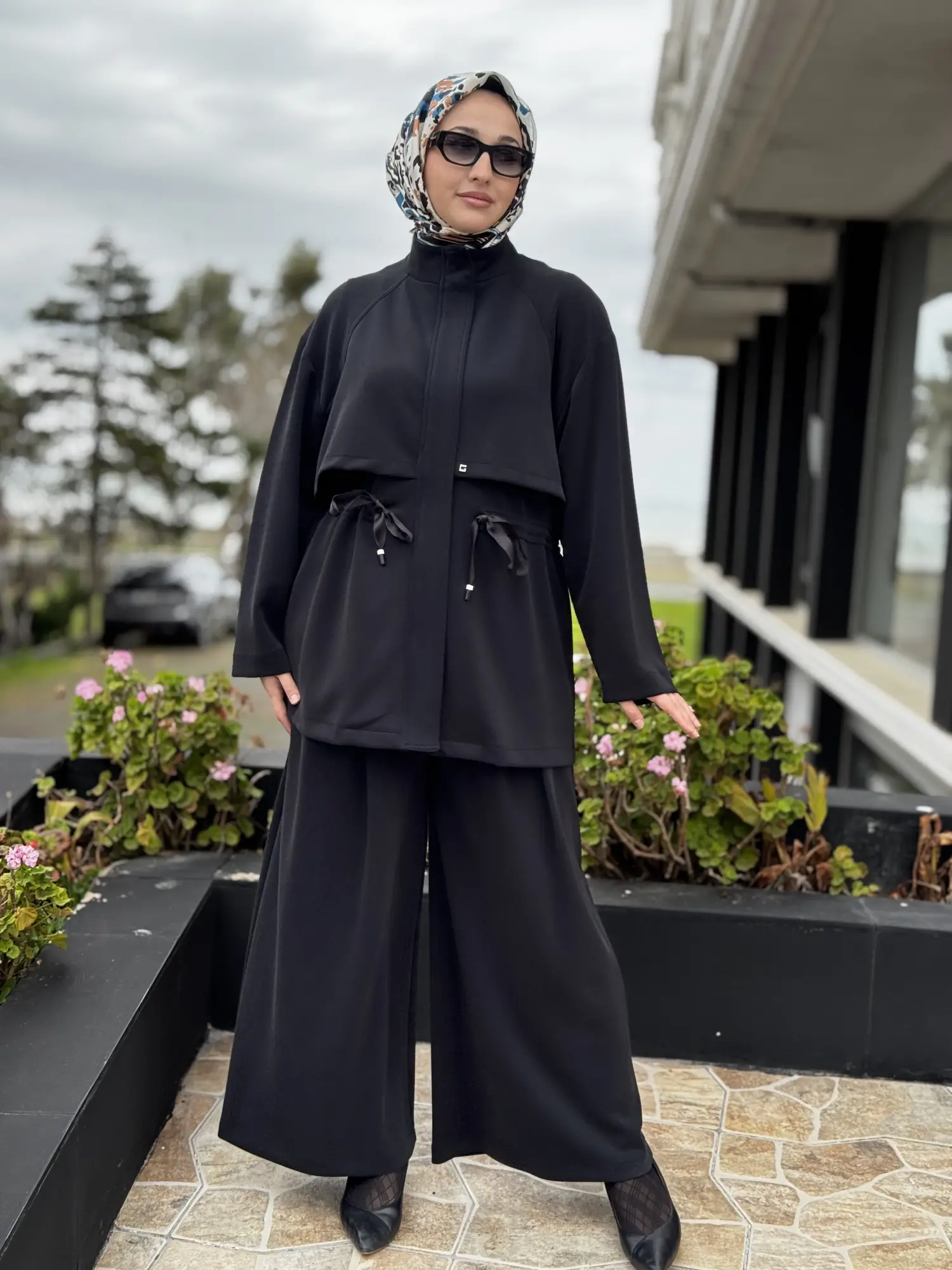 SİYAH G9137 Oysho Kumaş Kap Pantolon Takım