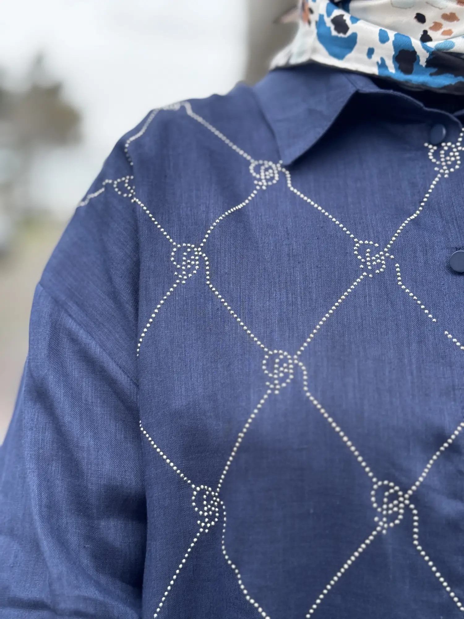 İNDİGO G9170 Taş Baskılı Keten Gömlek Pantolon Takım