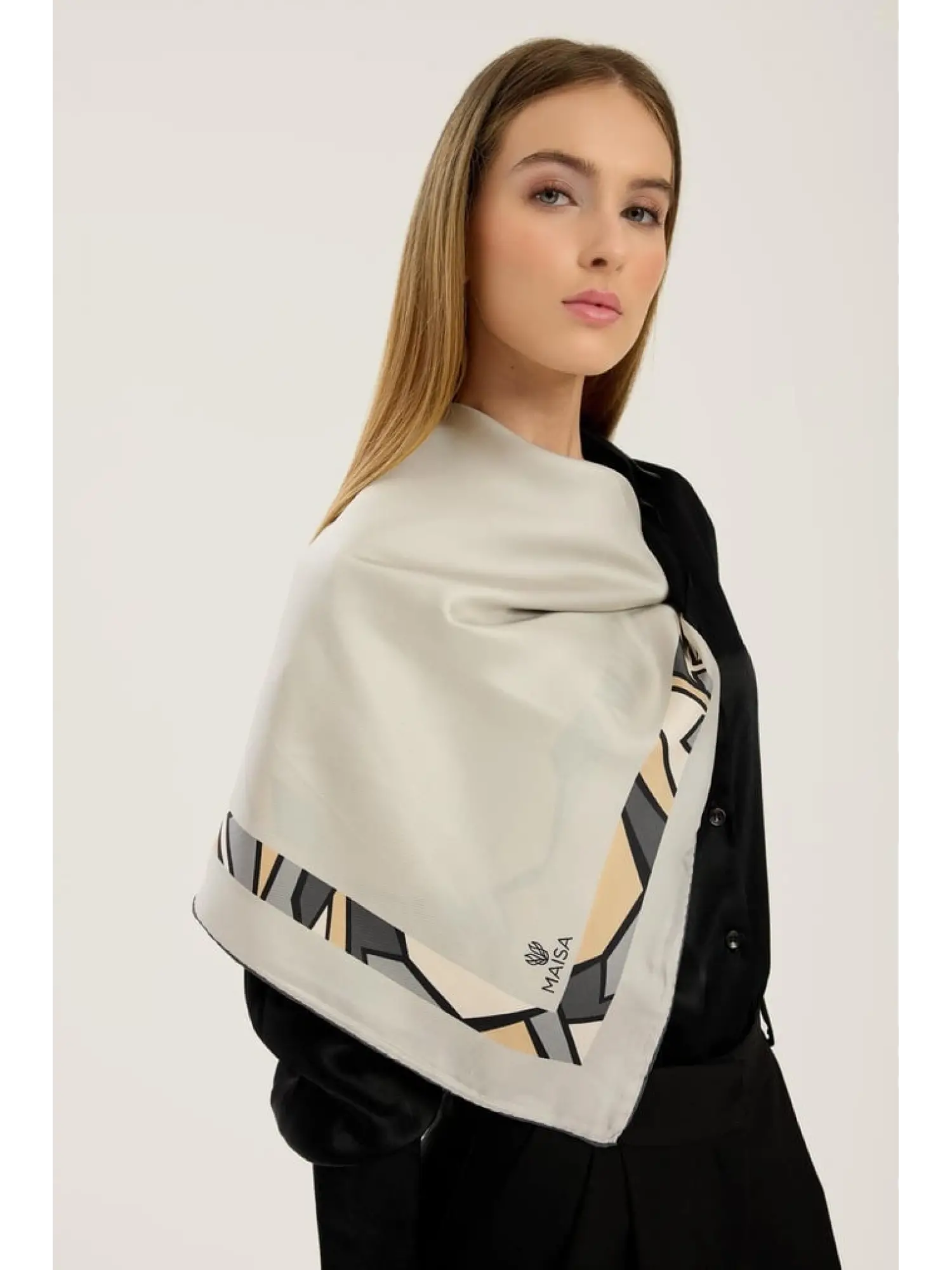 TURUNCU Maisa Aden 90X90 Melburry İpek Eşarp